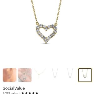 14k gold diamond heart necklace